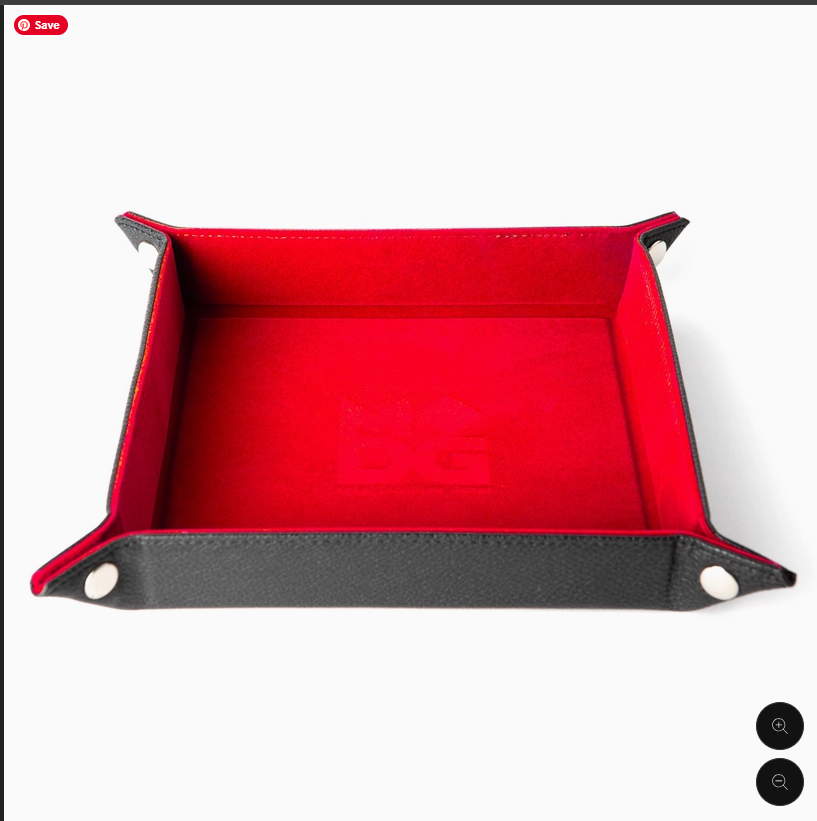 Velvet Folding Dice Tray - Red